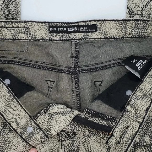 Big Star 1974 Alex Mid Rise Snakeskin Skinny Jeans Size 28 - Picture 7 of 11